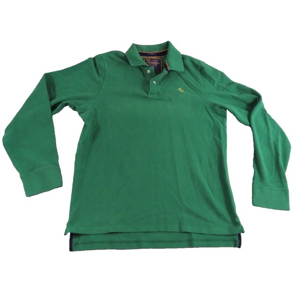 Abercrombie & Fitch Other - Abercrombie Fitch Men XXL VTG Y2K Muscle Long Sleeve Polo Shirt Green Pique Logo